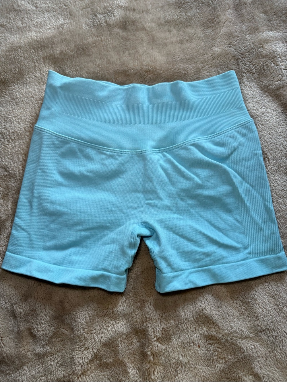 Amazon Light Blue High-Waist Biker Shorts